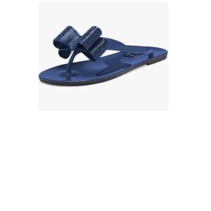 FYS Blue Women flat Sandals Open Toe Sexy Flip Flops Slippers Summer Dress Party